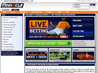 Pinnacle Sports Home Page is clear and easy to use... click to see it for yourself